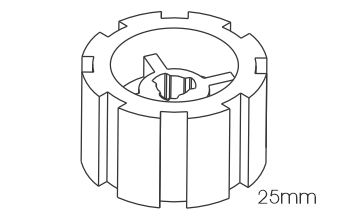 Crowns & Drives for 25mm Motors